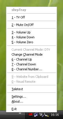 Screenshot shrpTray